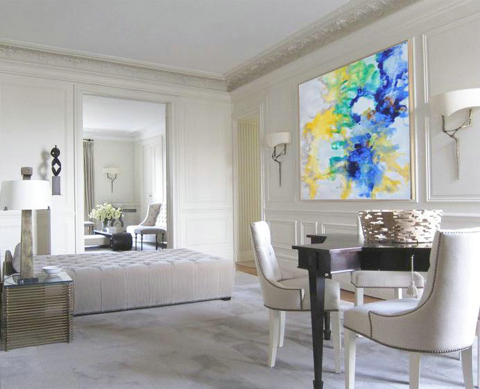 Abstract Painting Extra Large Canvas Art,Oversized Abstract Landscape Painting,Hand Painted Abstract Art,Grey,Yellow,Green,Blue.etc